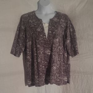 Chic Women's Patterned Brown Blouse